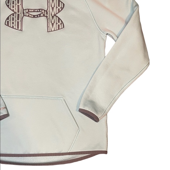 Under Armour Girls Storm1 Logo Cool Mint Fleece Loose Pullover Hoodie Size YLG - Picture 6 of 9